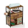 Craft Organization and Storage Cabinet Compatible with Cricut Machines Crafting Cabinet with Drawer & 25 Vinyl Roll Holder 1
