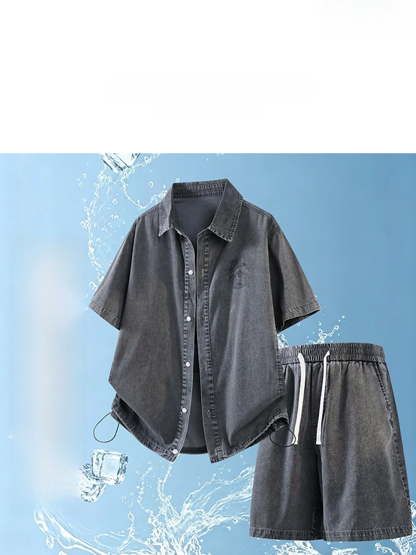 KITH 남성용 운동복 아이스 실크 5점 반바지 캐주얼 여름 셔츠 반팔 코튼 블렌드 청소년 패션 알파 키티
