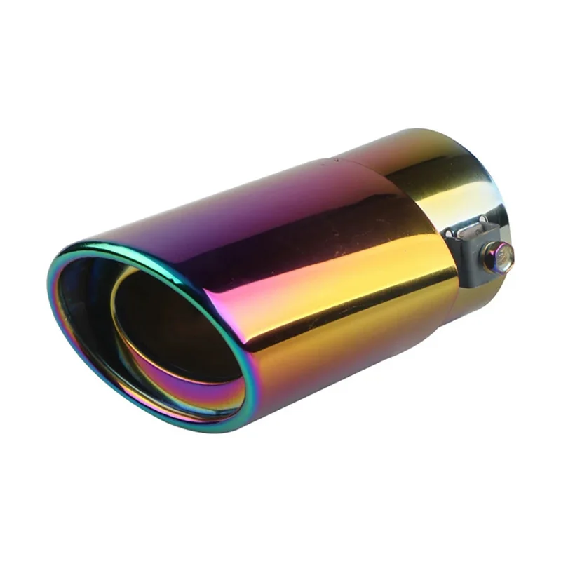 

Universal Stainless Steel Car Exhaust Tail Muffler Tip Pipe Bolt-On Car Decoration Exhaust Tip, 14cm Long, Burnt Blue