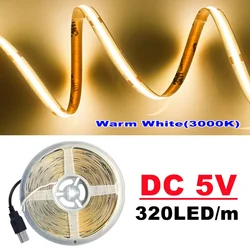 USB - Powered High - Density COB LED Light Strip - Flexible Multi - Temperature Lighting (5M)