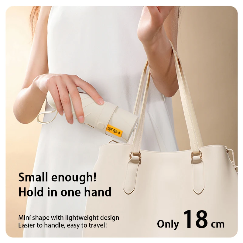Small 6-Bone Sunshade Umbrella with UPF50+