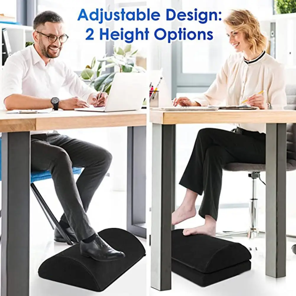 2 Heights Adjustable Foot Rest Under Desk, Soft Memory Foam Footrest Under  Desk for Foot Rest At Work, Home, Airplane, Travel - AliExpress