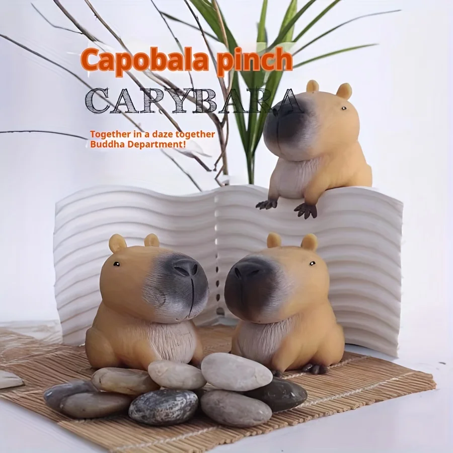 Capybara Squeeze Toy 1pc Capybara Relax Quick Rebound Durable TPR Material Novelty Animal Design Fun Relaxation