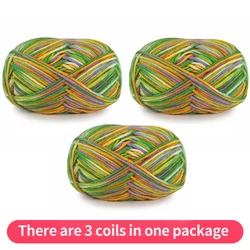 Colorful Gradient Yarn, 150g Milk Cotton for Handwoven Sweaters, Hats & Scarves (28 Colorful Green)