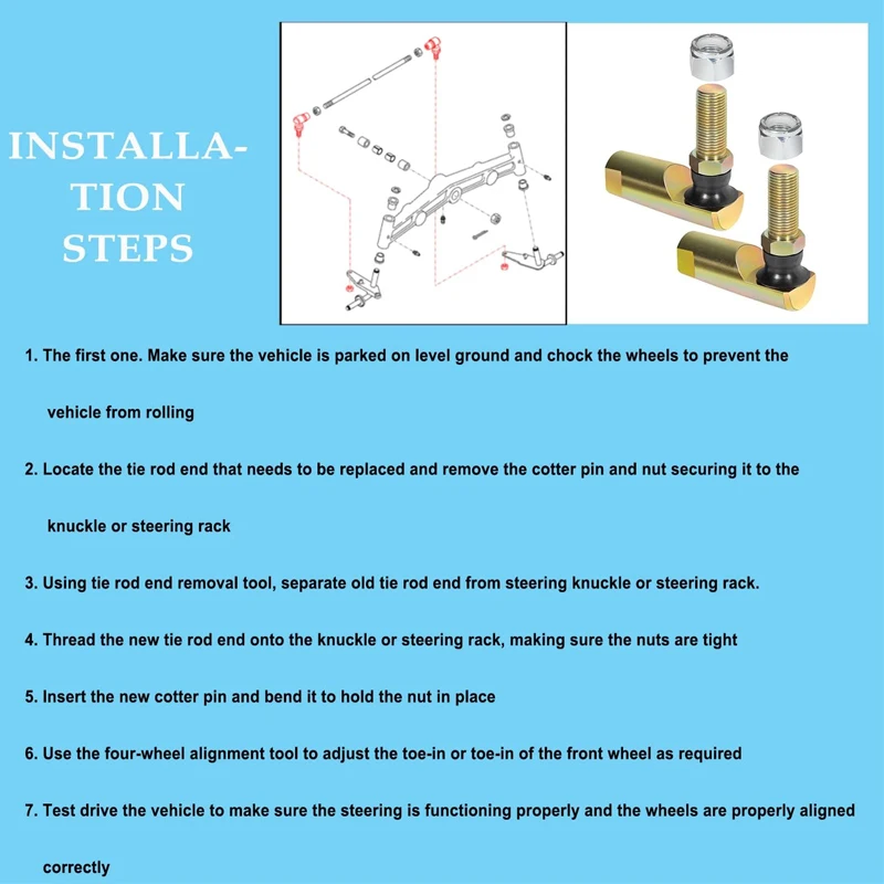 Steering Tie Rod Ball Joint Ends AM133072 Replace for John Deere AM133074, X465 X475 X485 X495 Rebuilds M142815 for GX325 GX335