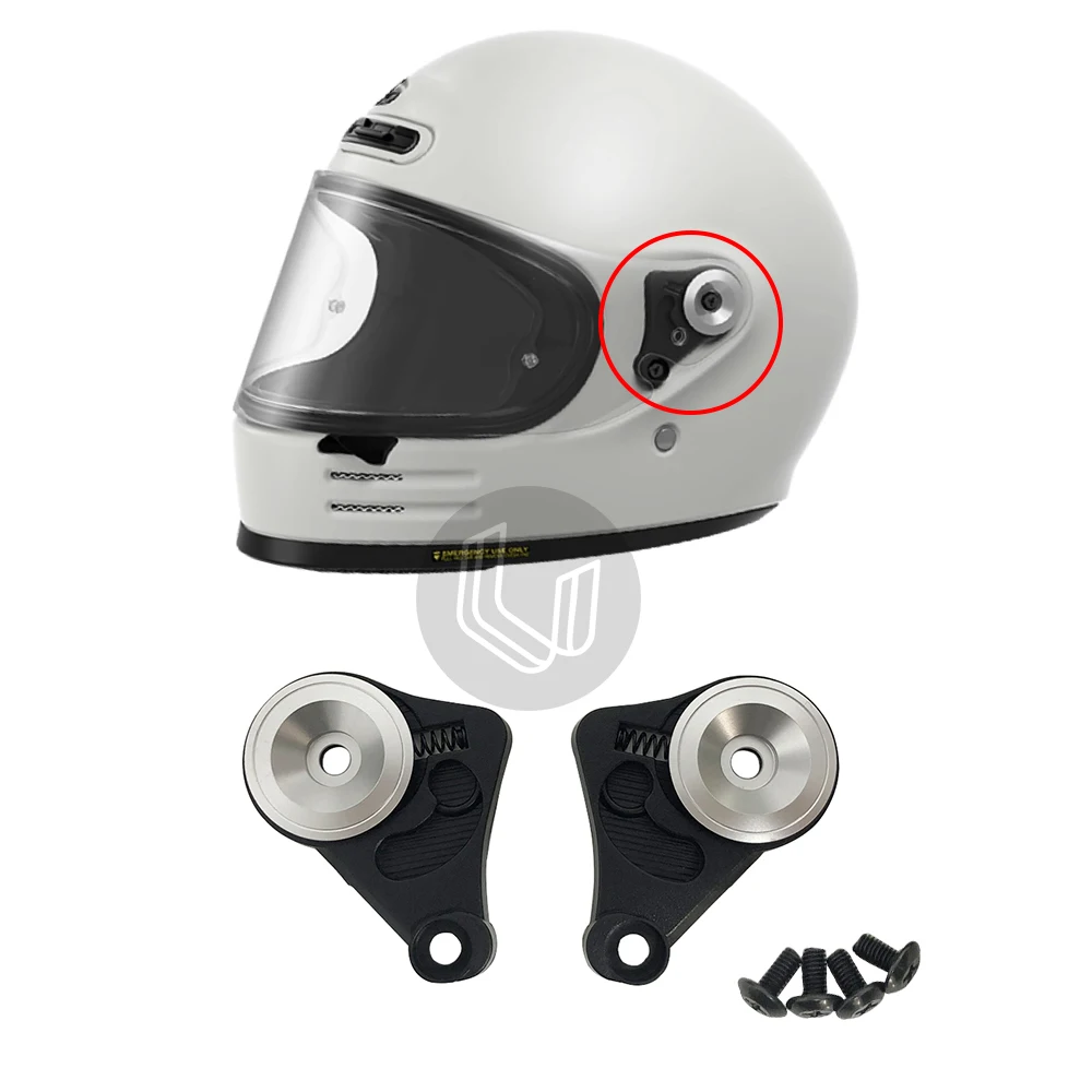 

Motorcycle Helmet Accessories A Pair of Pivot Kit Base Plate with Four Screws case for SHOEI Glamster Helmet Accessories