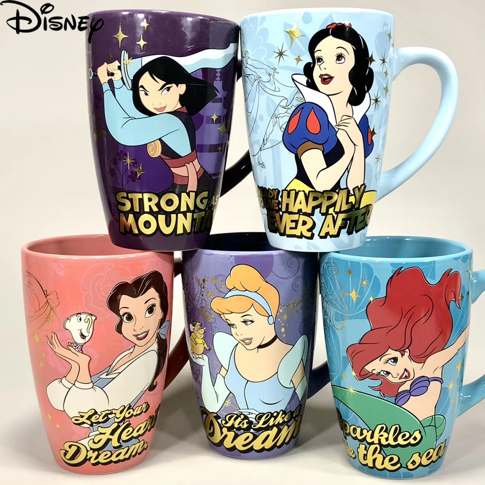 

Disney Princess Mulan Snow White Beauty And The Beast Belle Cinderella The Little Mermaid Ariel Drinking Water Mug Birthday Gift