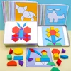 Wooden Magnetic Tangram Puzzle Toy for Kids Montessori  Educational Development Early Learning Child Geometry Kids Puzzles 4