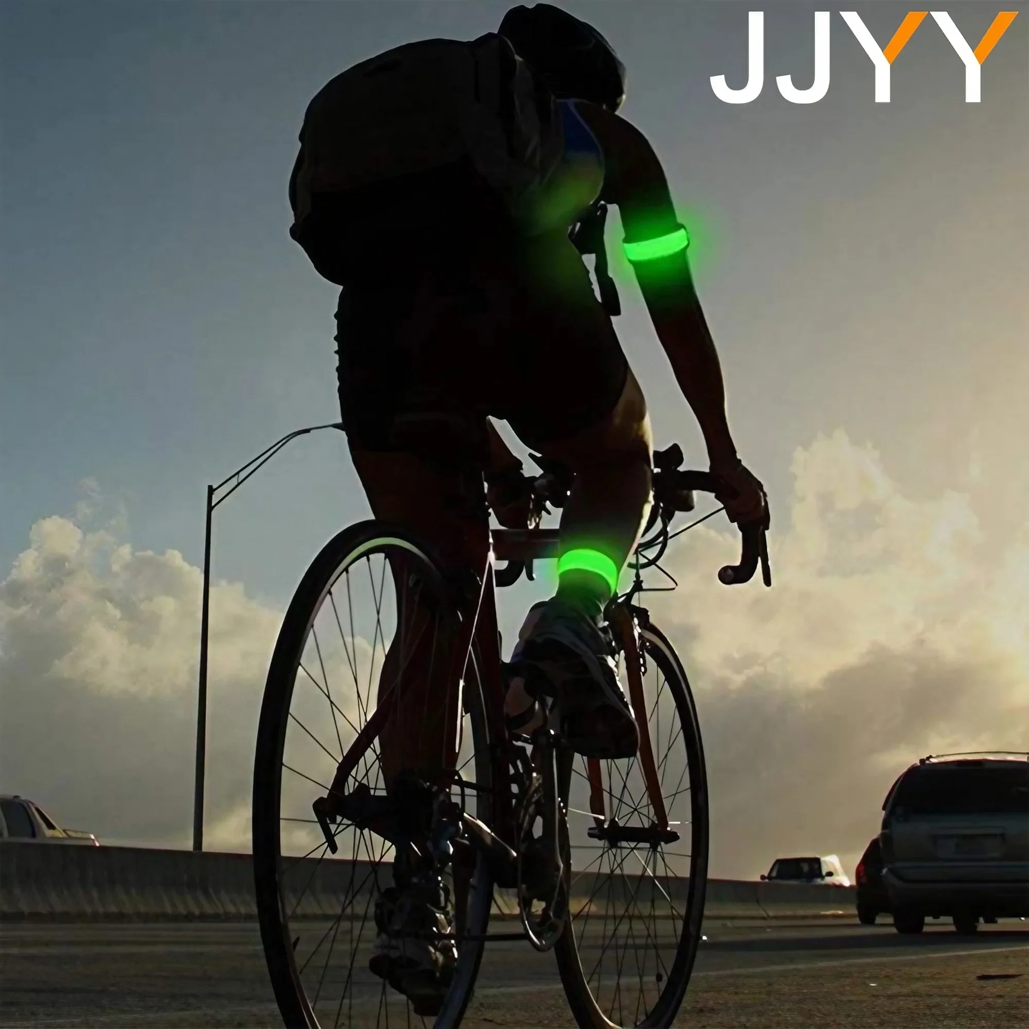 USB wiederaufladbares LED-Armband für Outdoor-Sportarten, Laufen, Radfahren, sicheres Armband, Arm- und Beinschutzausrüstung – Detail 1