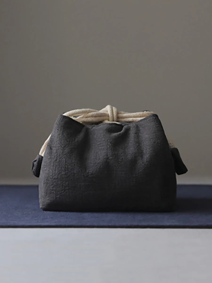 Handmade thickened cotton cloth holds travel bags, cloth bags, tea sets, tea pots, tea cups, one pot, two cups, cloth bags