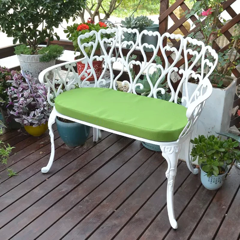 

Balcony coffee se chair Love seat good design pattern yard bench garden seater cast aluminum Solid all weather metal furniture