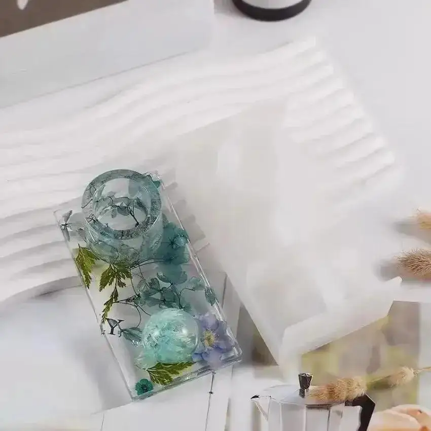 1Pcs Silicone Mold For DIY Incense Insert Tray Candlestick Concrete Cement Mould Match Holder Plaster Resin Molds Supplies