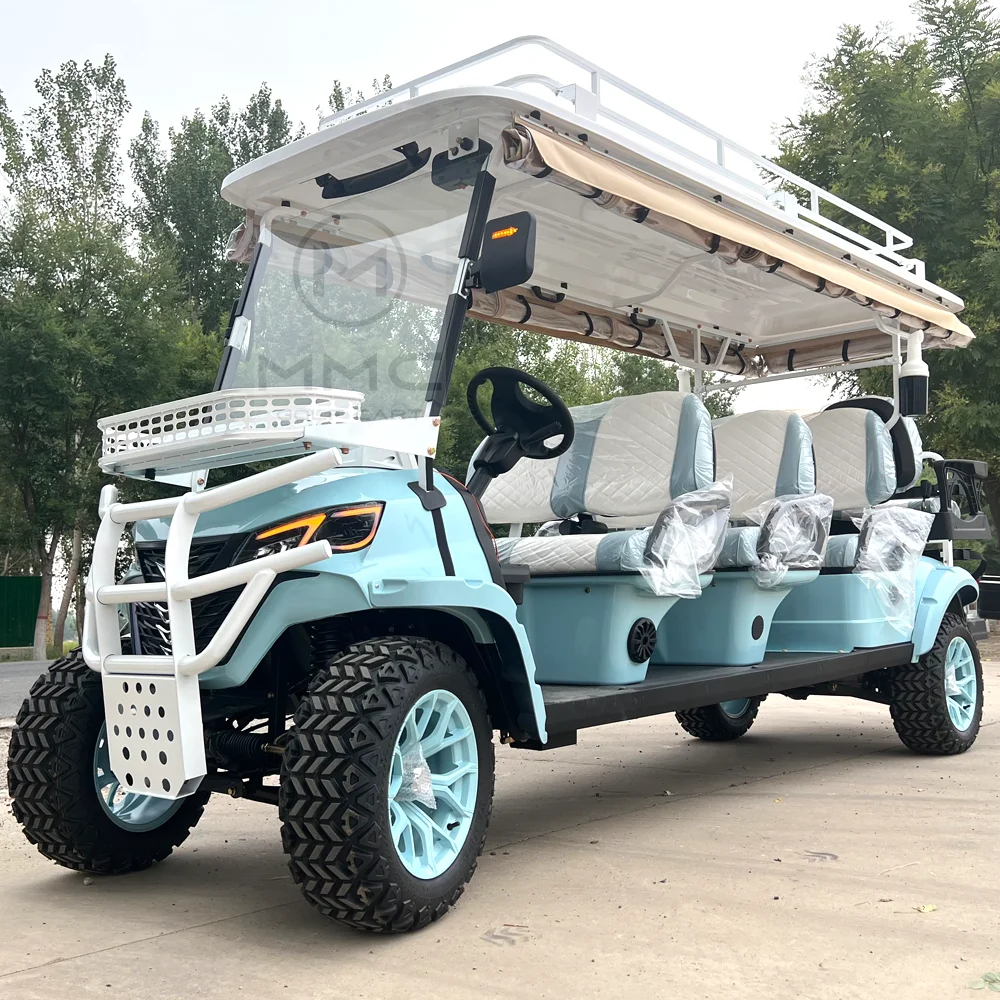8 Seat 48V 72V 150W Solar Panel Trolley Lithium Battery 14 Inch Tire Electric Golf Cart Dune Buggy Off-Road Golf Cart