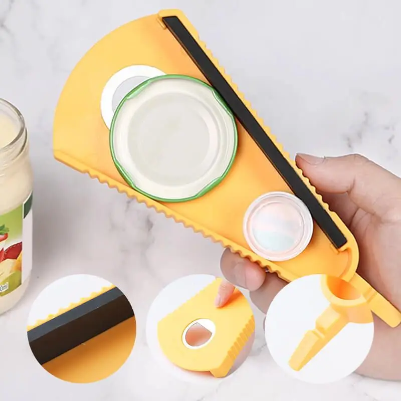 Jar Opener 5 in 1 Multi Function Can Opener Bottle Kit Silicone Handle 1PCS can opener bottle opener kitchen tools multifunctional tool