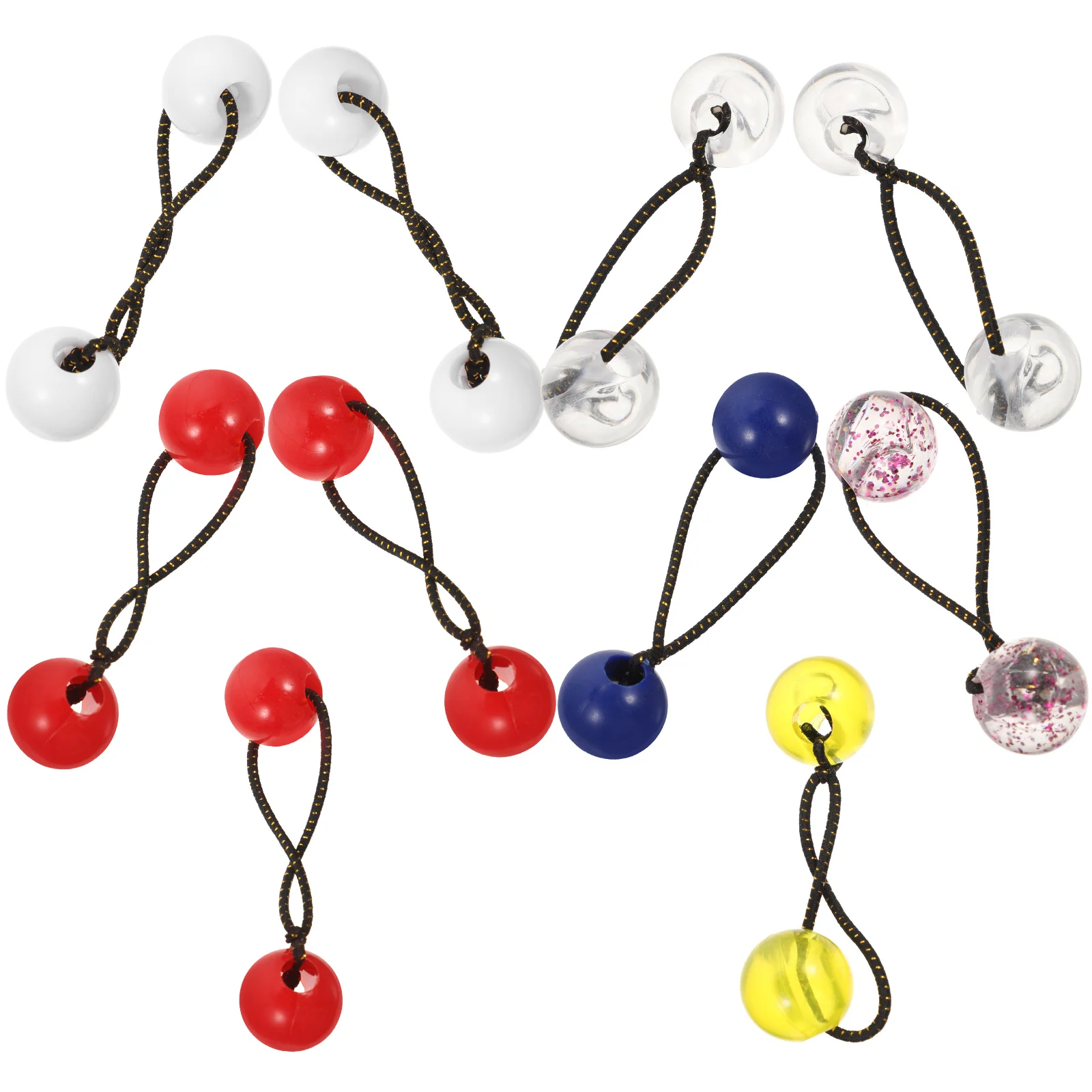 

10 Pcs Ponytail Double Bead Head Rope Toddler Hair Ties Cute Ball Kids with Balls Elastic Holders Plastic Child