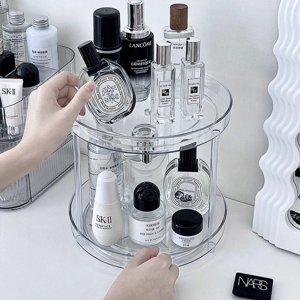 360° Rotatable Desktop Cosmetic Rack Bathroom Shelf Large-capacity Perfume Aromatherapy Skin Care Product Storage Rack Organizer 5