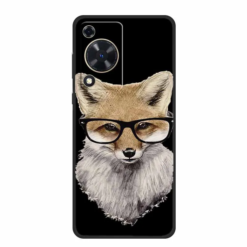 Black Silicone Soft Phone Case with Cartoon Design