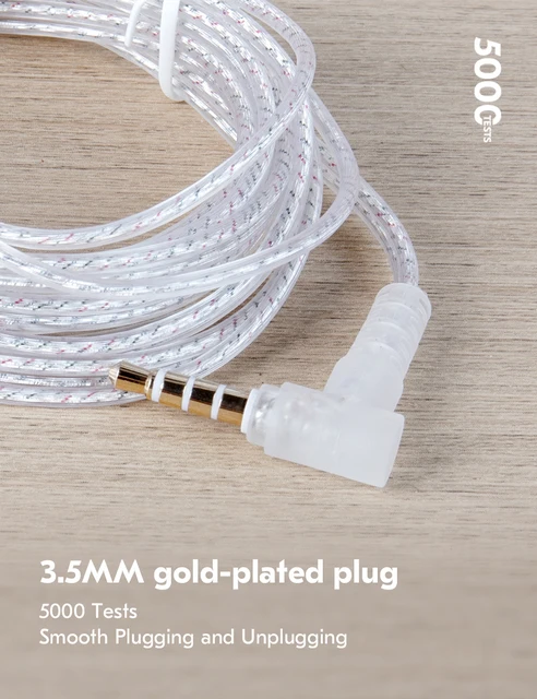 1.2 Meter 2 Pins In Ear Monitor Cable CCA CRA IEM Extension Headphone Cable Cords For EDX PRO/Castor/KZ ZS10 PRO/ZAR/ZAX/ZAS/AS16/ZSNPRO, CCZ 4N OFC Silver-Plated Wire (Inky, 2Pins, 3.5mm Plug - View #9