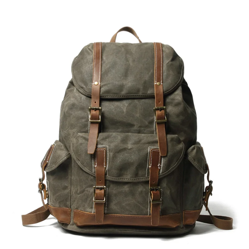 

Классный ретро-рюкзак для путешествий, Большой Вместительный рюкзак, простой мужской новый рюкзак с магнитной пряжкой для походов и кемпинга