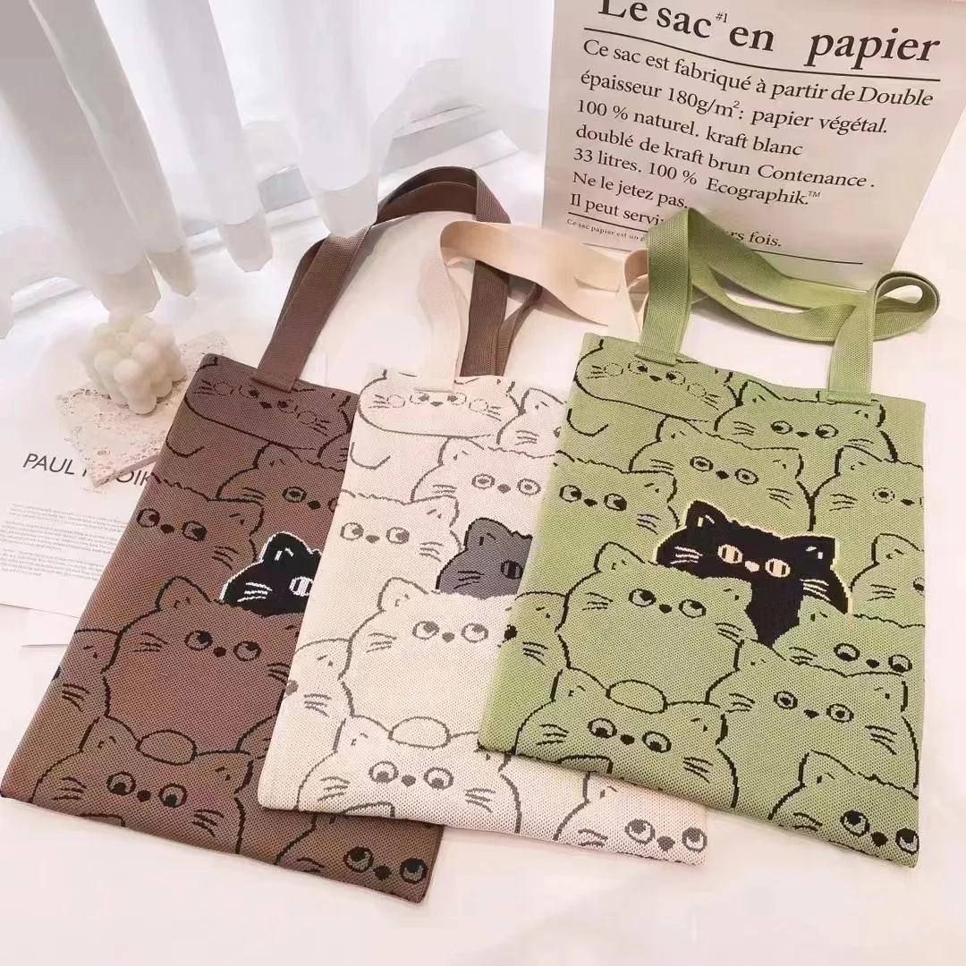 Cute Vacation Style Woven Handbag Portable Large Capacity Vegetable Basket Bag Fashion Casual Computer Tote Bag Shopping Women