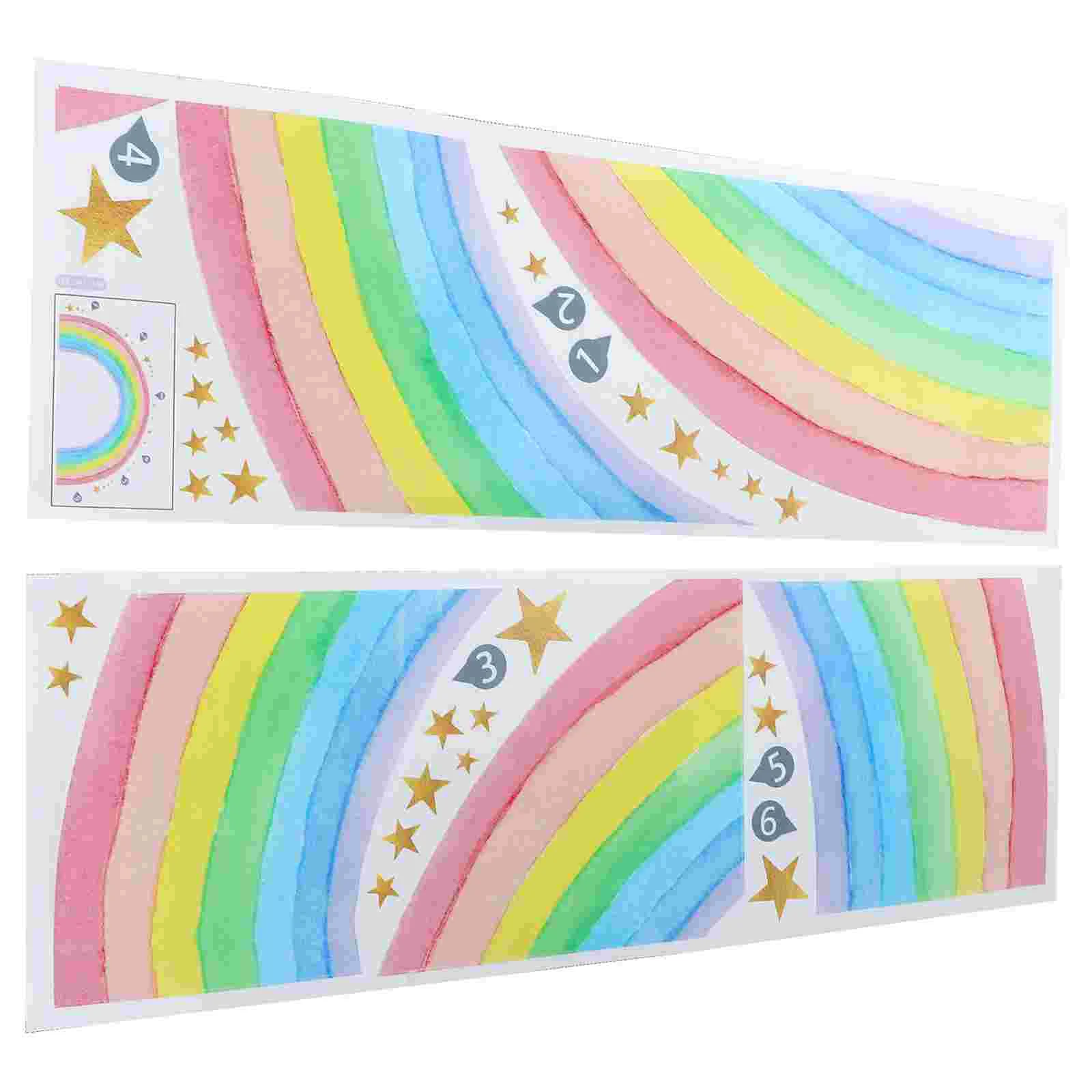 

1 Set Bedroom Wall Sticker Decorative Wall Sticker Large Rainbow Wall Sticker Star Rainbow Wall Decal