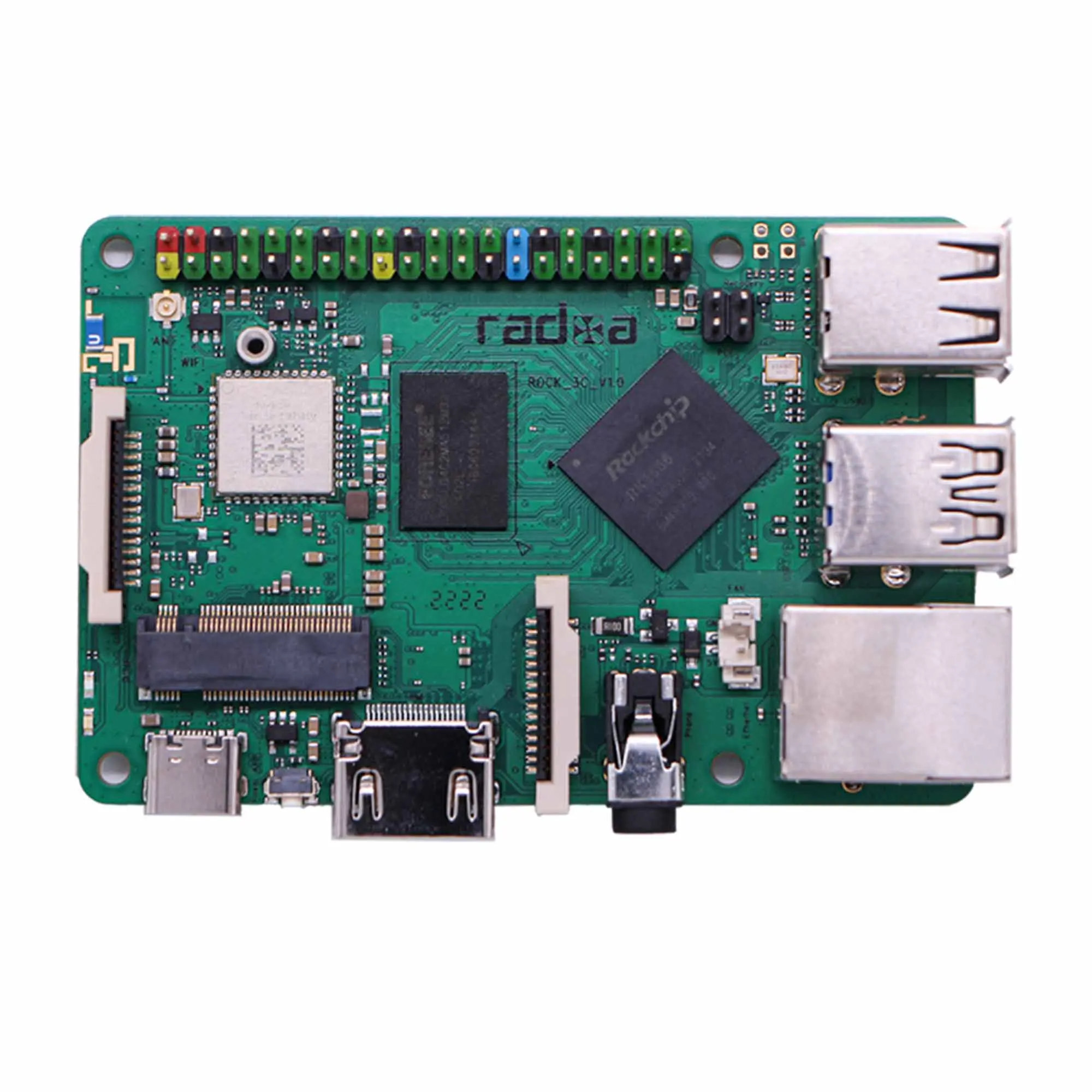 RADXA 3C Rock Pi 3  C RK3566  ھ Cortex A55  , 32bit 3200 Mb/s LPDDR4 4K @ 60 HDM 