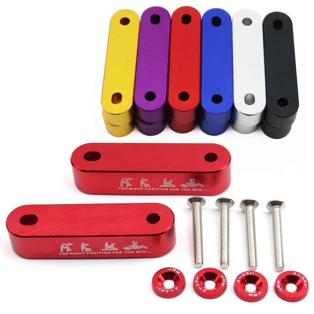JDM Car Billet Aluminum Racing Hood Vent Spacer Risers 4pcs Fender Washer For Honda Civic 92-95 EG / 96-00 EK For Acura Integra hood vents