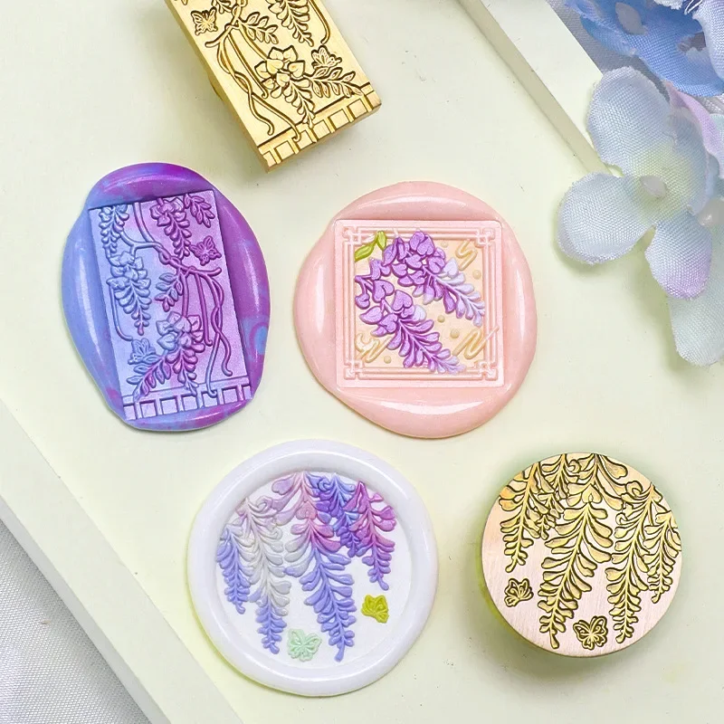 

Grape Vine Wax Seal Stamps Copper Relief Fire Lacquer Plant Stamp Head DIY Envelope Sealing Decoration Scrapbooking Crafts Seals