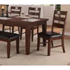 Antique Walnut Finish Solid Wood Set of 2pc Chairs Dining Chair Ladder Back Cushion Seats 4