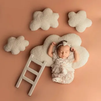 Set di scalette a nuvola per oggetti di scena per fotografia neonato, cuscino per posa per bambini da 5 pezzi per studio fotografico, accessorio per decorazioni fotografiche