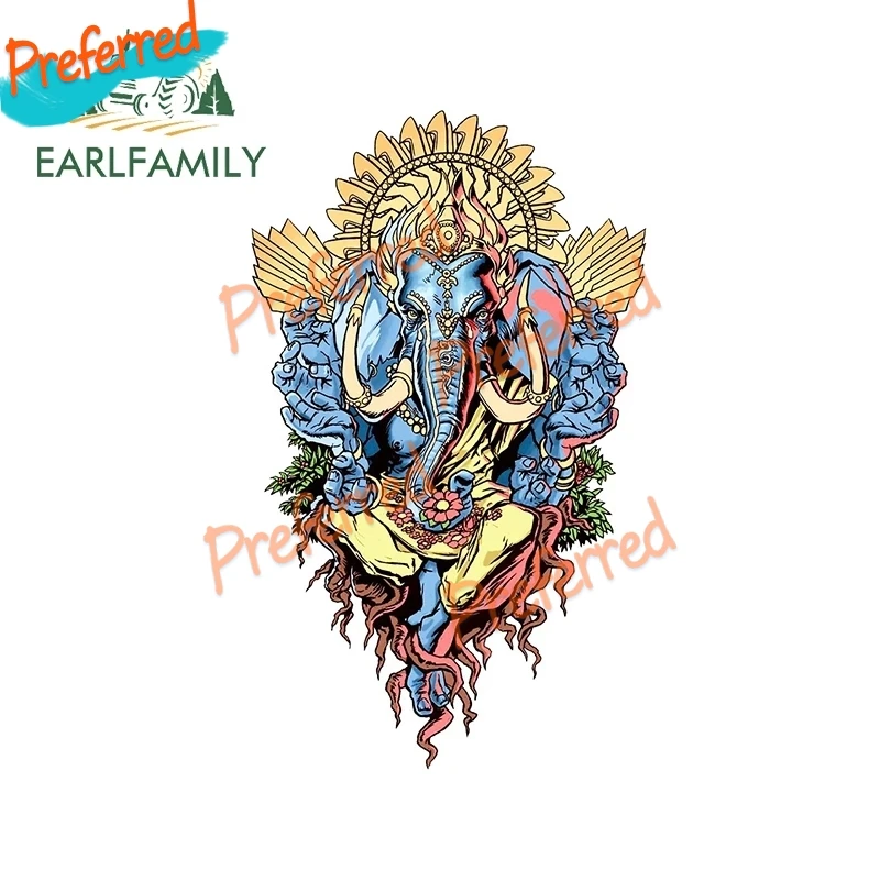 thumbnail image 1 of Pegatinas personalizadas de Ganesha para coche, impermeables, protector solar, vinilo de PVC para maletas, casco de motocicleta, calcomanías finas, pegatinas para coche con estilo, 1 of 5