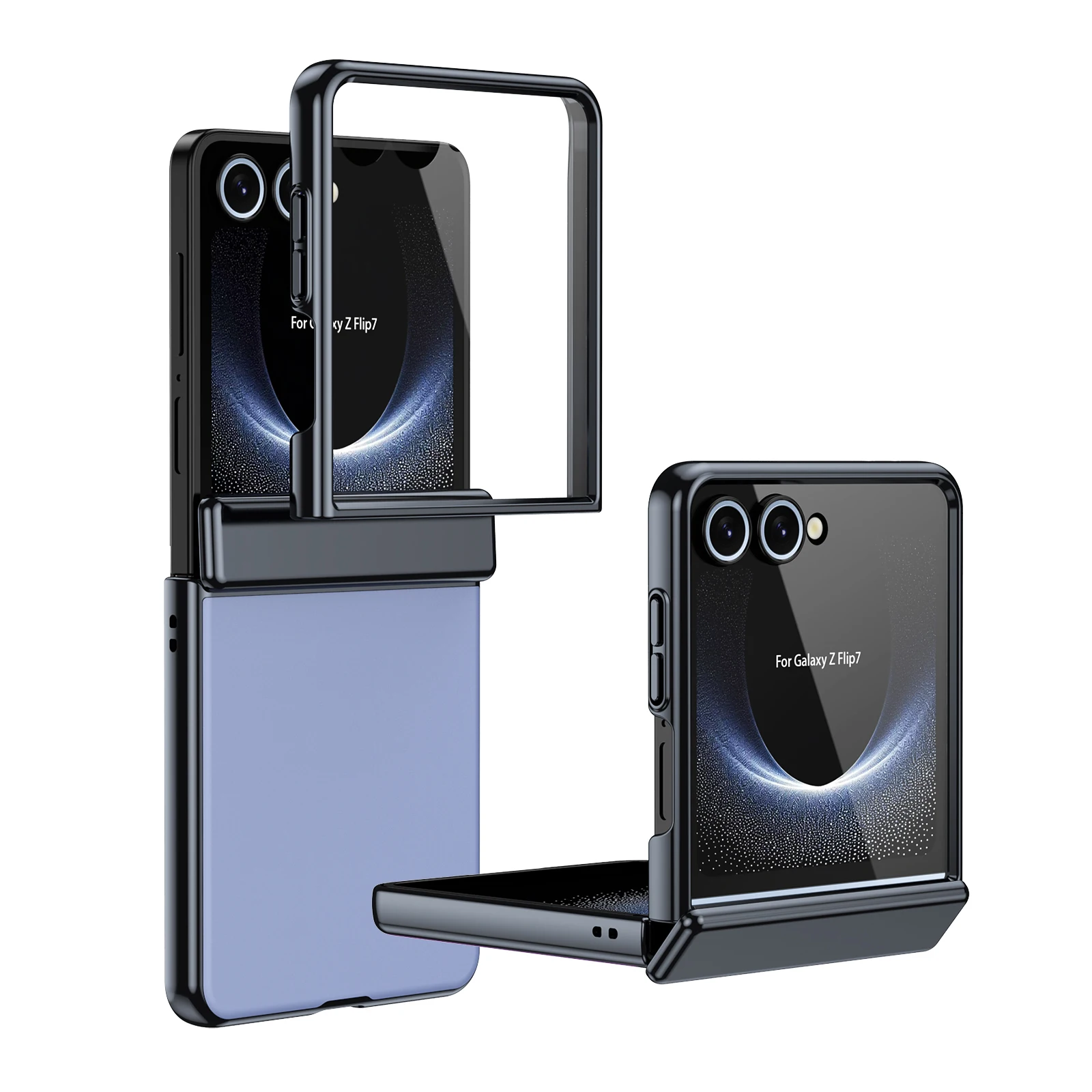 Frosted Plating Shockproof Matte Case with Hinged Glass Film Protector