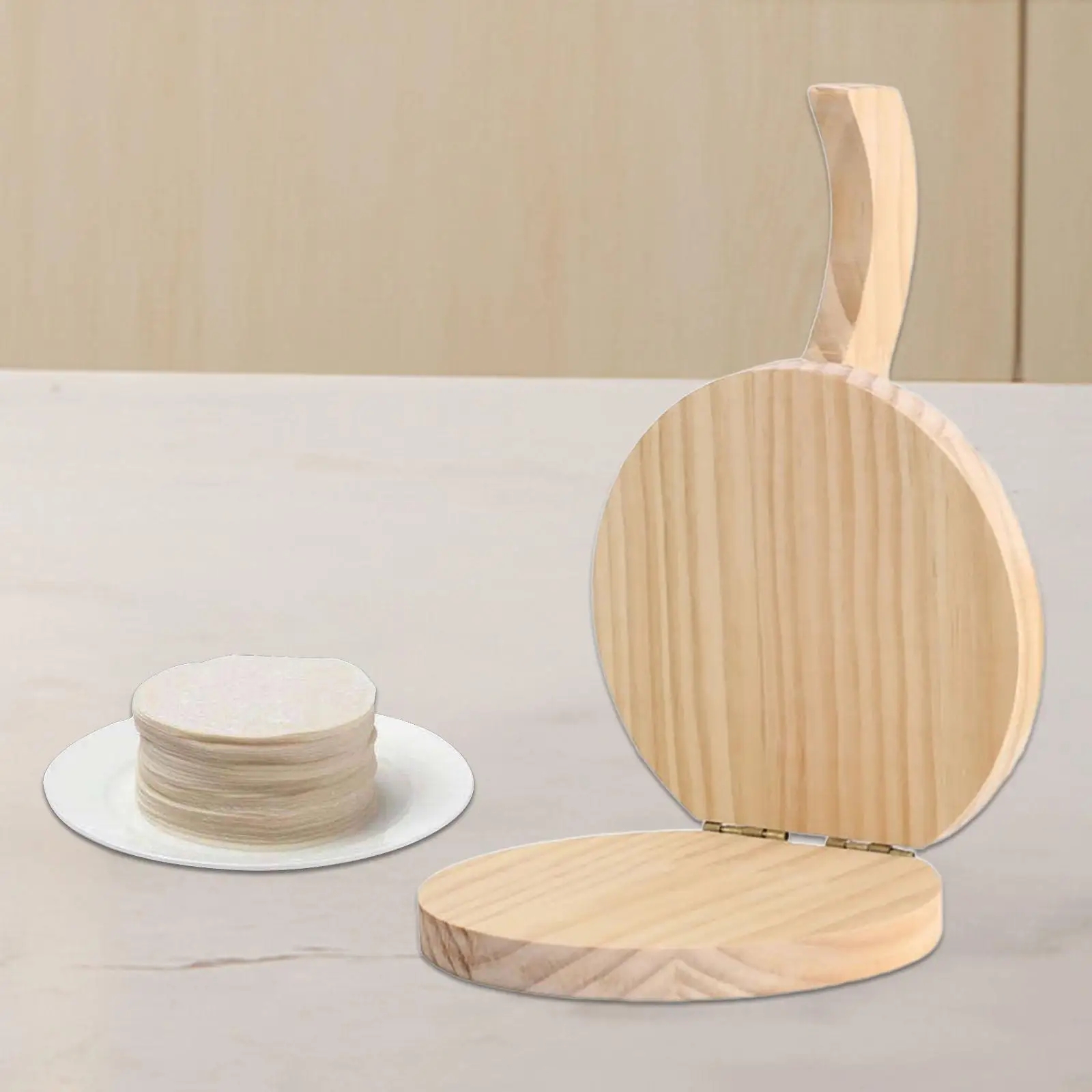 Wooden Tortilla Press Pizza Pancake Presser Kitchen Gadgets for Flour Pastry Ravioli Pancakes Tortillas