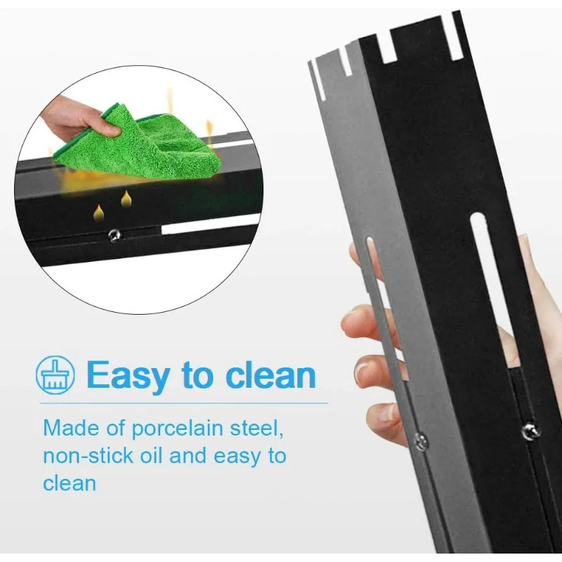 Porcelain Steel Heat Plates Shield Insulation Board Universal Adjustable Heat Tent Burner Cover Flame Tamer for BBQ Gas Grill