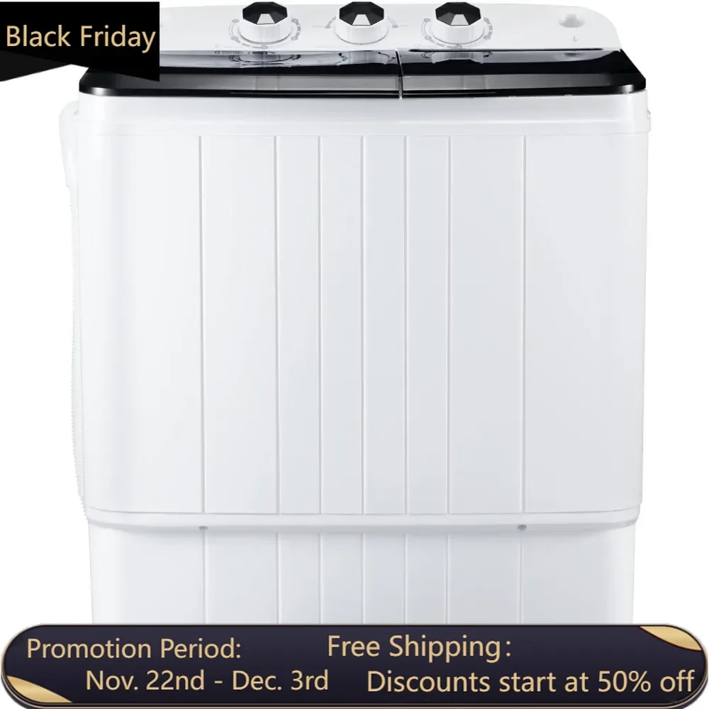 Compact Dual Tub Portable Washing Machine 17.6Lbs