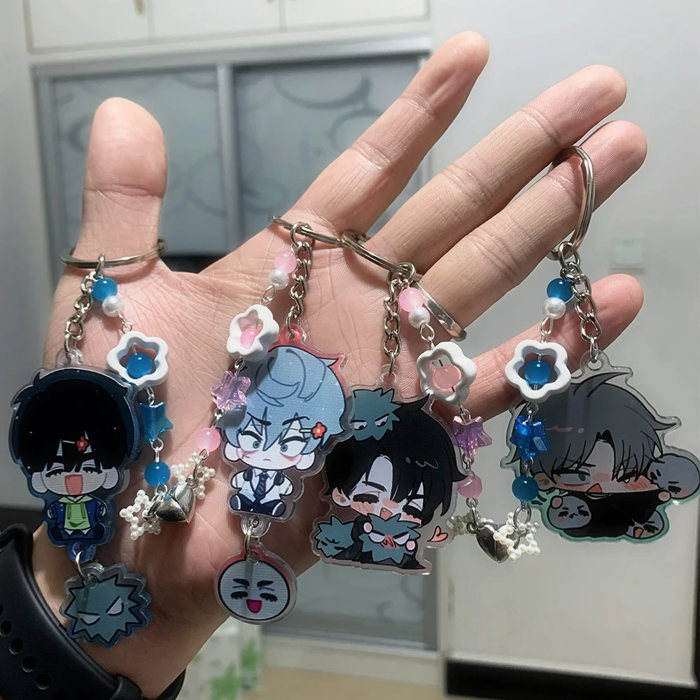 Anime Keychain Comic ALIEN STAGE IVAN & TILL Acrylic Keychain Phone Charm Beaded Keyring Cartoon Versatile Backpack Decoration Accessories Gift