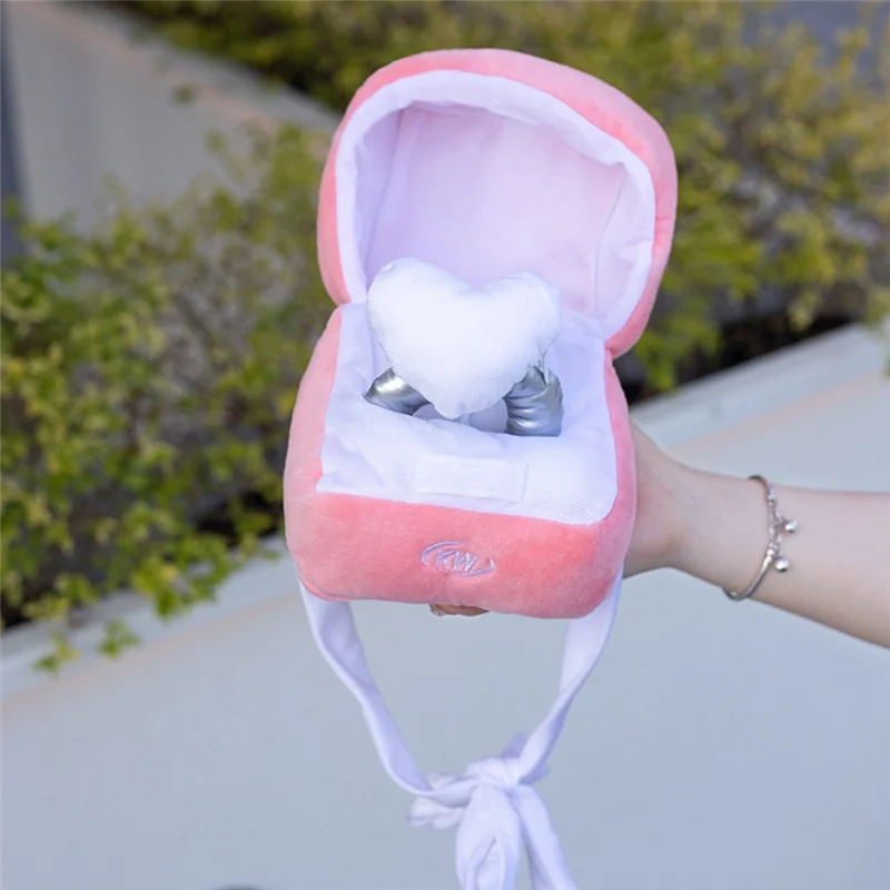 Creative Ring Box Plush Toy Love Diamond Ring Case Stuffed Couple Ring Surprise Gift Box Propose Memory Wedding Gift 3