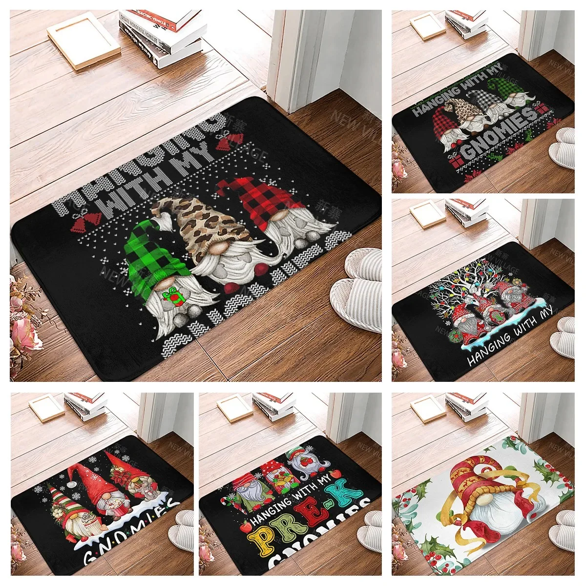 

Christmas series anti slip shower mat bathroom carpet shower mat home decoration floor mat kitchen bedroom living room door mat