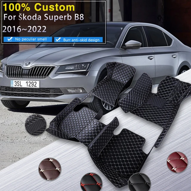 Auto Matten Für Skoda Superb B8 3V 2016 ~ 2022 2021 2020 Teppiche Teppiche  Leder Boden Matte Innen Teile wasserdicht Pad Auto Zubehör - AliExpress