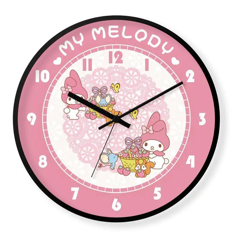 

Sanrioed My Melody Wall Clock Silent Movement Accurate Travel Time Household Creative Bedroom Versatile Ornaments Christmas Gift