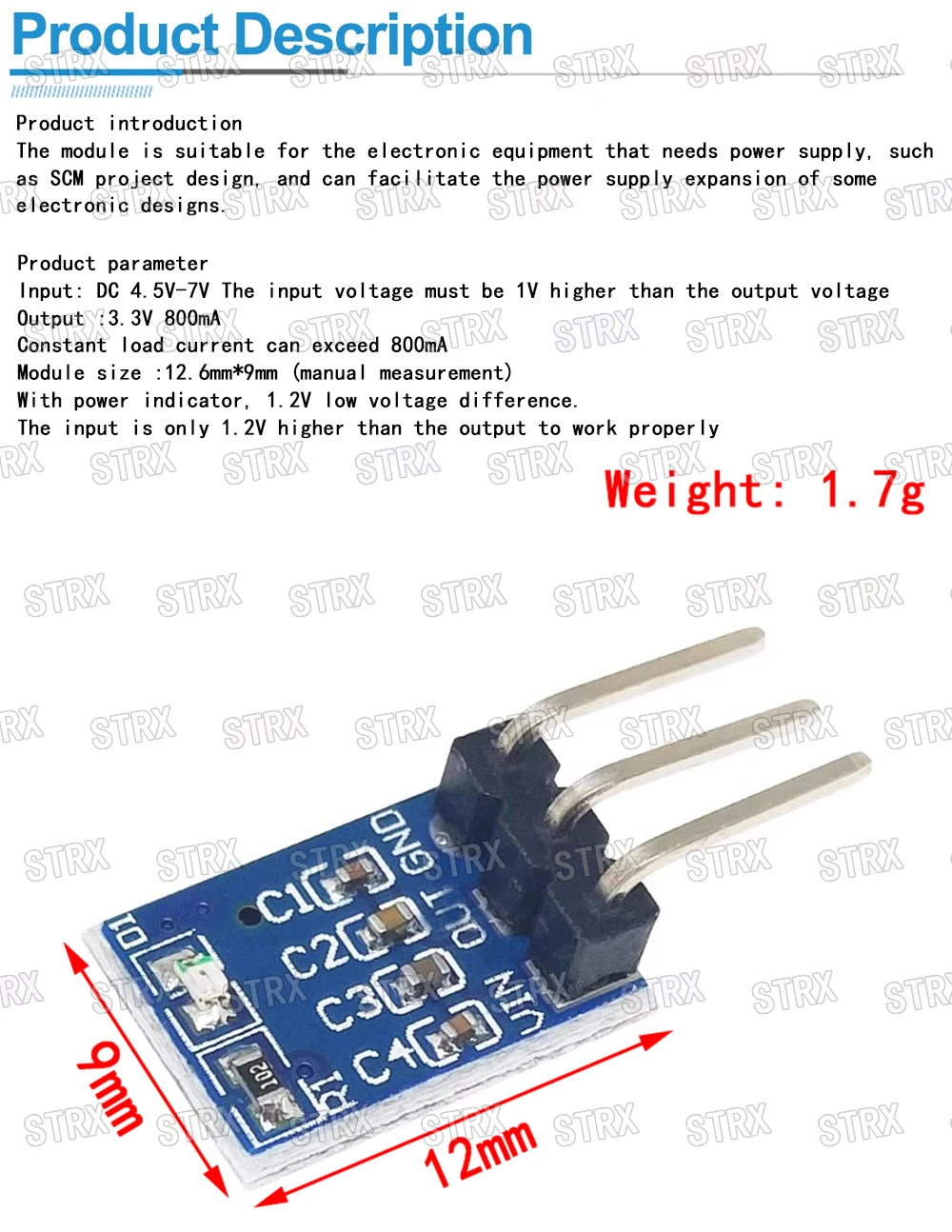 5 stücke ams1117 1,2 V 1,5 V 1,8 V 2,5 V 3,3 V 5V Strom versorgungs modul ams1117-5,0 V Leistungs modul ams1117-3,3 V. – Detail 4