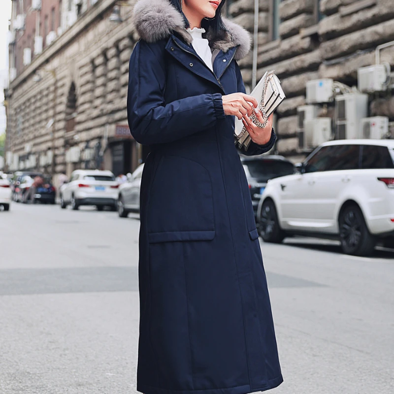 

Fox Fur Coat Women Clothing Removable Rex Rabbit Liner Fox Fur Collar Fur Jackets for Women Parkas Korean Long Fur Coats Zm620