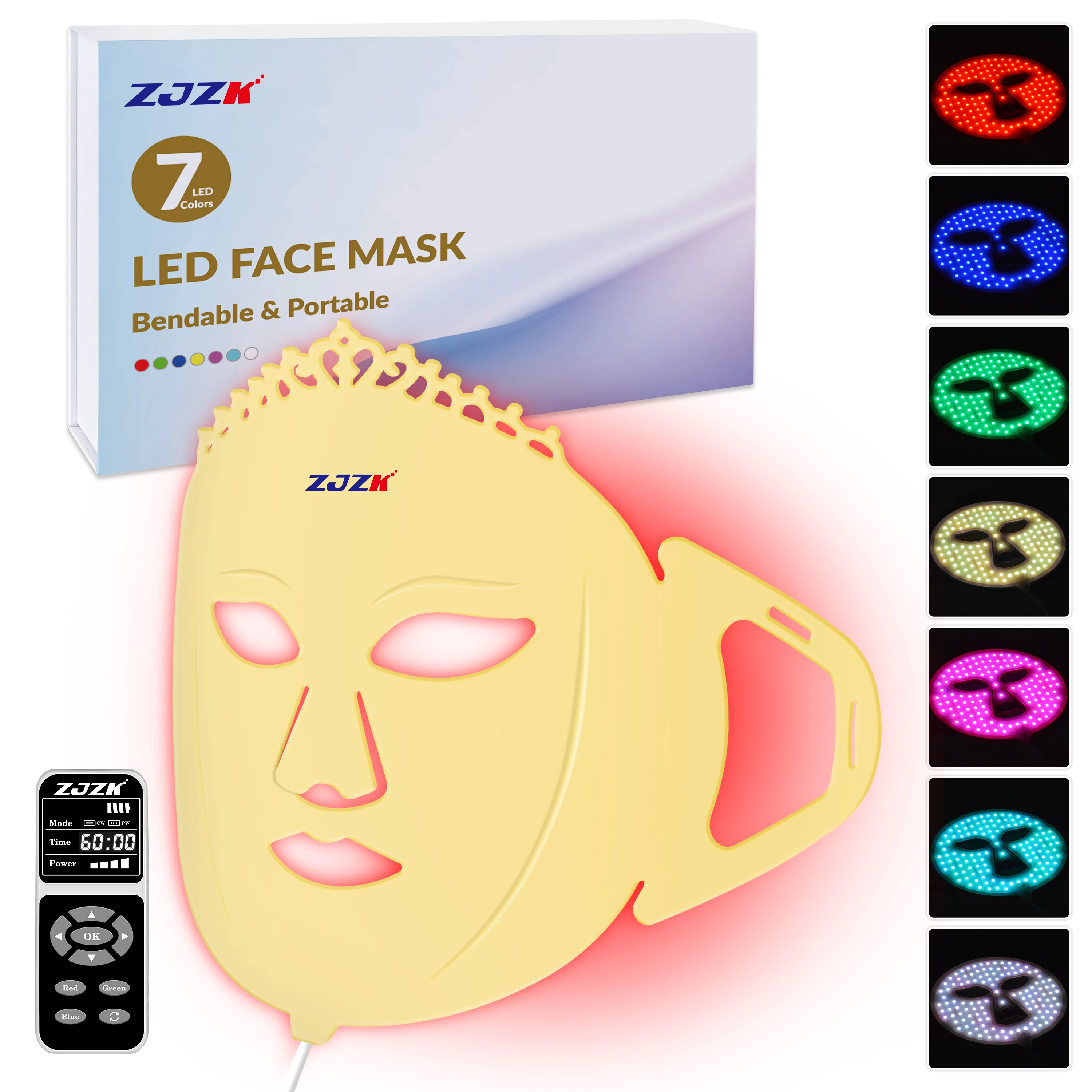 

ZJZK LED Light Mask Skincare Professional 7 Colors Body And Face Low Level Laser Therapy Device For Ligament Repair Rosacea