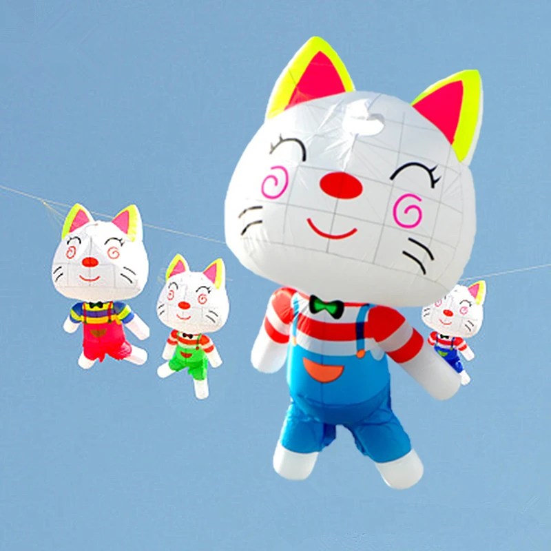 

Large Cartoon Cat Kite Pendant Pendant Soft Automatic Inflatable Tear-proof Outdoor Sports Cats Shaped Kites Flying Toys