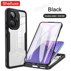 Transparent 360° Full Body Silicone Protector Case - Premium Double - Sided Cover - Redmi Note13 ProPlus (Black)