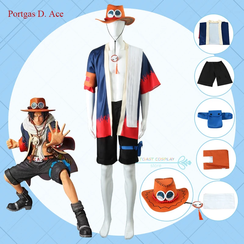 

Anime Role Ace Cosplay Portgas D. Ace Cosplay Costume Anime Uniform Halloween Carnival Party Role Play Costume Full Set Cos