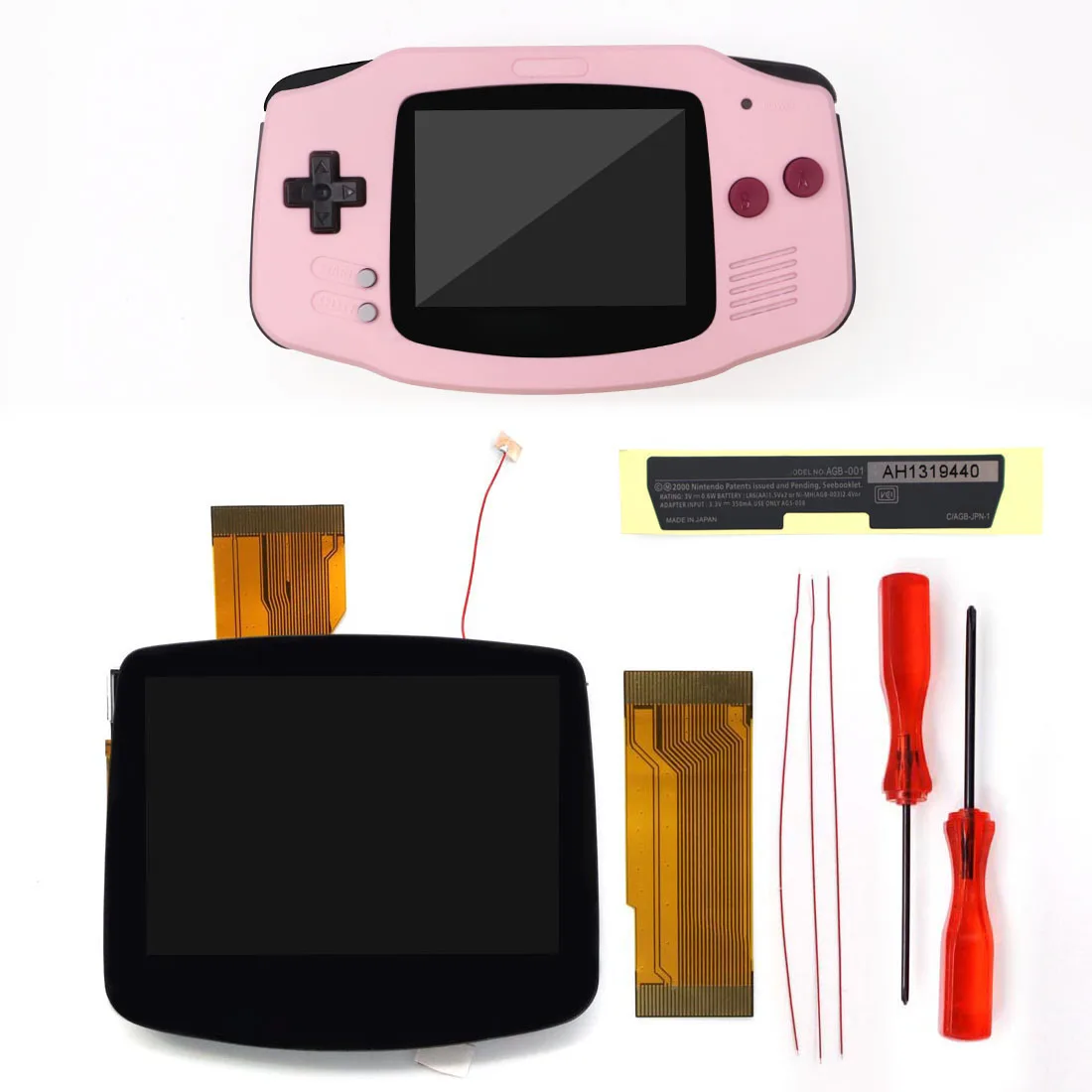 GBA-ビデオゲームボーイアドバンスIPS v5ラミネートLCDバックライト