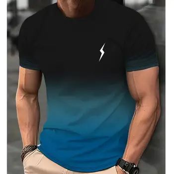 T-shirt a maniche corte da uomo stampata stile semplice estivo Camicia casual creativa Street Retro Trend O Colletto Abbigliamento di qualità allentato 1