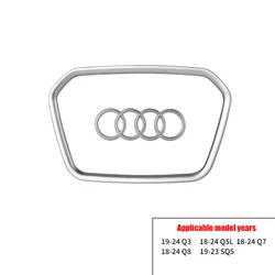 Luxury Car Steering Wheel Logo Cover Stickers - Premium Decoration Series (No. 4 Matte Silver)