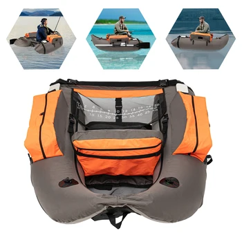 Inflatable Fishing Boat, Portable & Lightweight for Lake/Ocean, Oxford Cloth, 286.6lbs Load Capacity, Adjustable Backrest 5